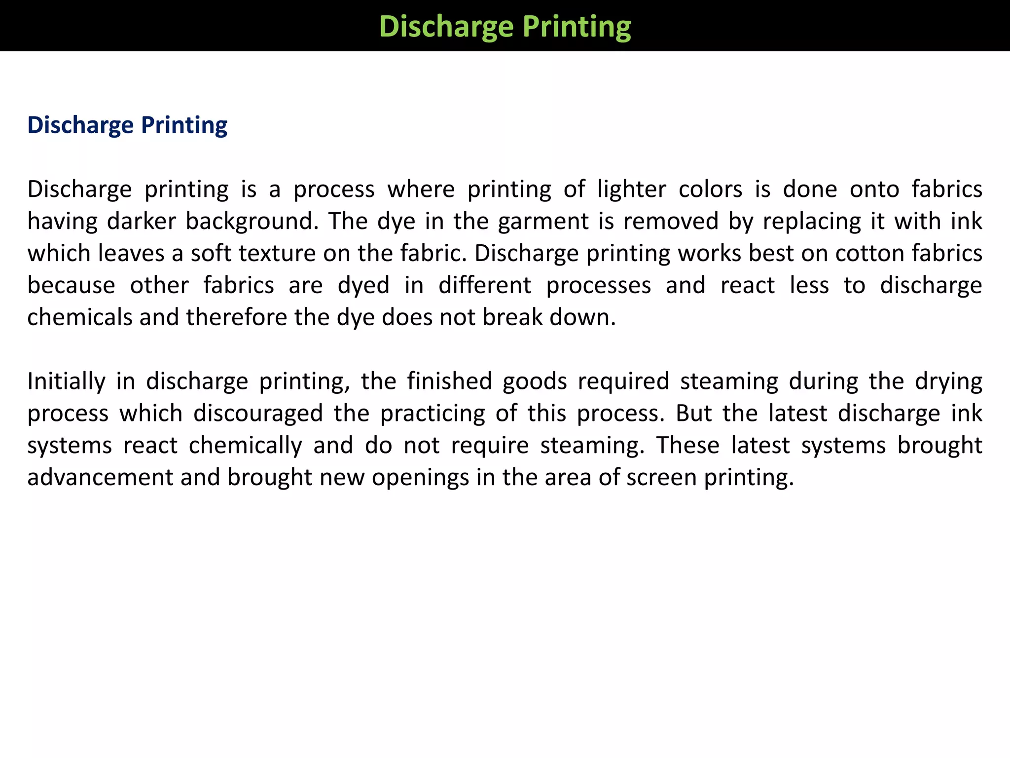 Discharge printing | PPTX