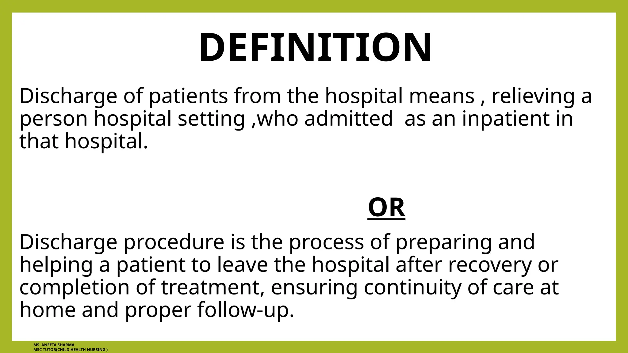 Discharge procedure pptx