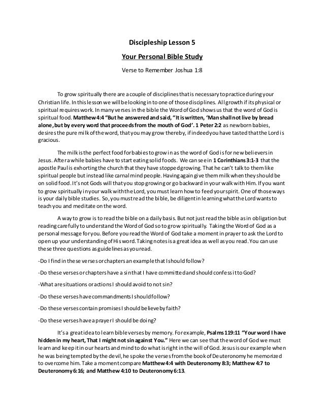 your-personal-bible-study-discipleship-lesson-5