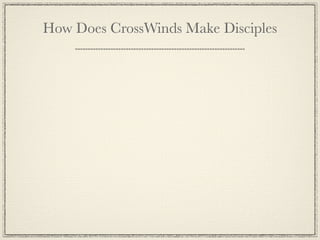 How Does CrossWinds Make Disciples
 