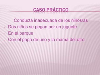 CASO PRÁCTICO Conducta inadecuada de los niños/as ,[object Object]