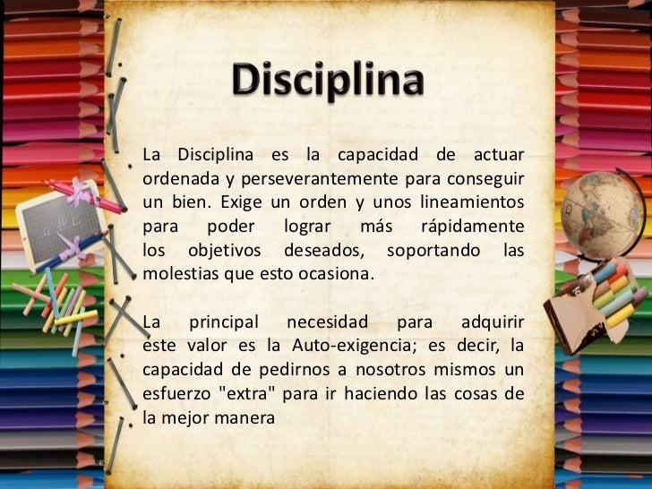 Resultado de imagen para valor de la disciplina