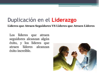 Escalera del ÉxitoCualestunivel de Liderazgo 1-5?LideresProbados(VISION)5 Personalidad$5,000 vs$250,000DuplicacionGrupos elitesBases Equipo y VisionPersonal e individual4 Desarrollopersonal80/2010 xx diasResultados(con vs ins)300, 500 y 700Zafiro, rubi y diamantesFull Times (10 lideres) 3 Produccion2 xx dias1)Apreciar a las personas por lo que son          5) (ins vs con)   2)Creerquedaran lo mejor de simismos3)Elogiarsuslogros4)Aceptar la responsabilidadcomolider2 Permisoxx diasPlan de accion Reunion en el hotel1era reunion en casa               6. one to oneAdiestramientobasico            7. Como InvitarAprender la presentacion(la gentehace lo quetu le digas)1 Posicion