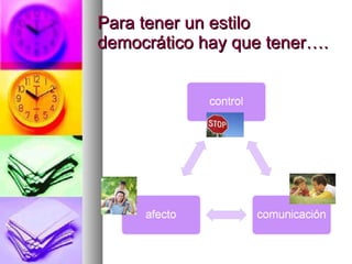 Para tener un estilo democrático hay que tener…. 