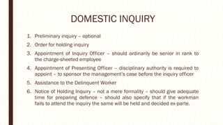 Domestic Inquiry Guide.pdf Disciplinary procedure in labour law..... | PPTX