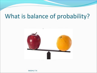What is balance of probability?
MADHU.T.K
 