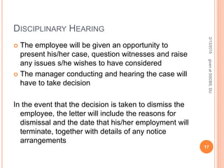 Disciplinary procedures | PPTX