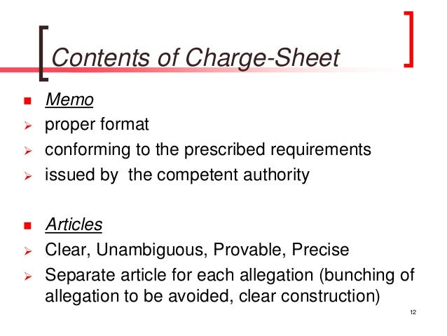 disciplinary proceedings charge memo format