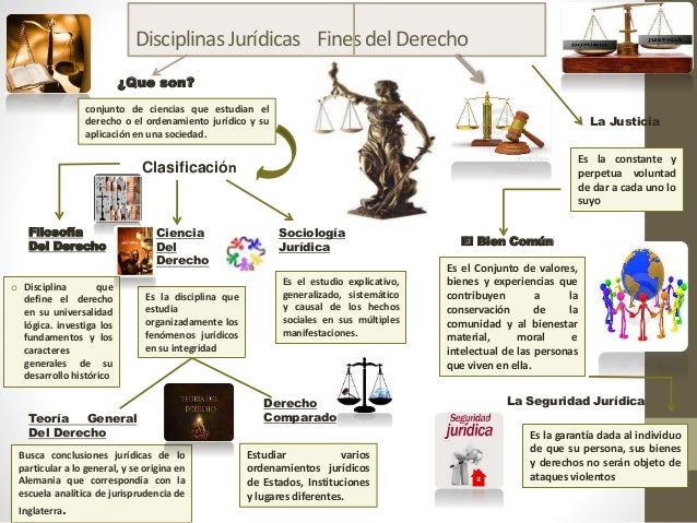 Disciplinas jurídicas fines del derecho.