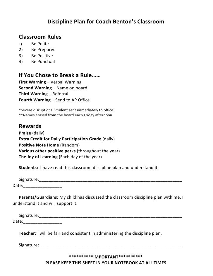 discipline plan for classroom classroom discipline plan