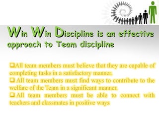 WWinin WWinin DDiscipline is an effectiveiscipline is an effective
approach to Team disciplineapproach to Team discipline
 