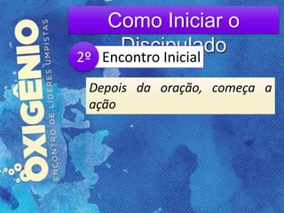 Como Iniciar o
DiscipuladoEncontro Inicial
Depois da oração, começa a
ação
2º
 