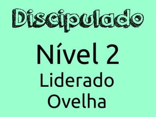 Discipulado
Nível 2
Liderado
Ovelha
 