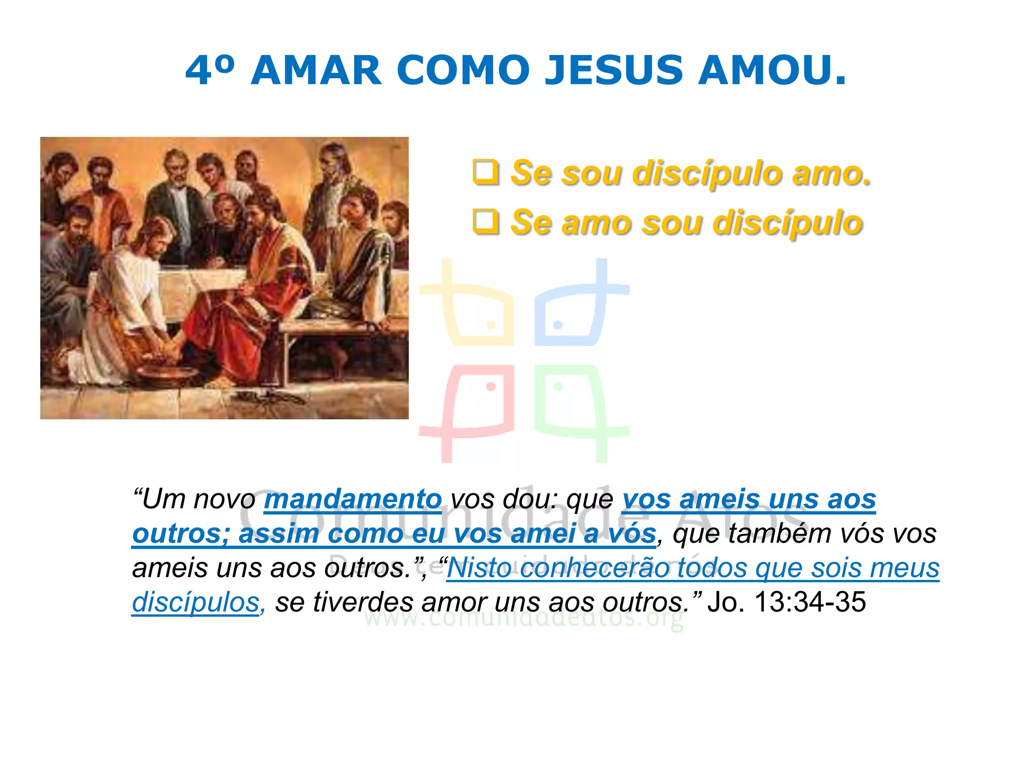 Jesus não aceita ficar em segundo lugar em nada.2º RENUNCIAR A TUDO QUANTO TEM “Assim, pois, todo aquele dentre vós que não renuncia a tudoquanto possui, não pode ser meu discípulo.”Luc. 14:33Bens, propriedades, dinheiro (muitos amam até aquilo que desejam ter).