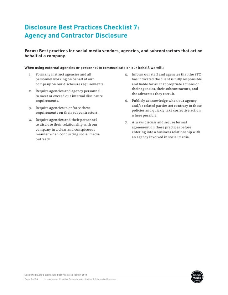 Disclosure Best Practices Toolkit