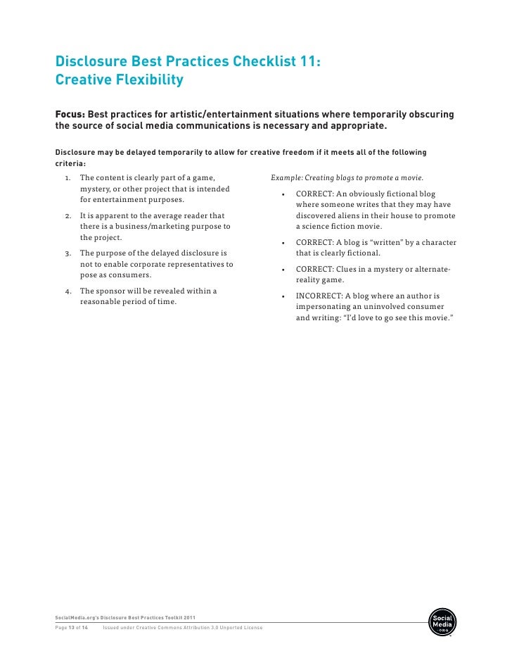 Disclosure Best Practices Toolkit