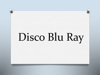 Disco Blu Ray
 
