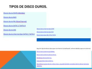 TIPOS DE DISCO DUROS.