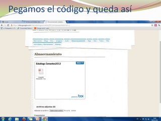 Pegamos el código y queda así