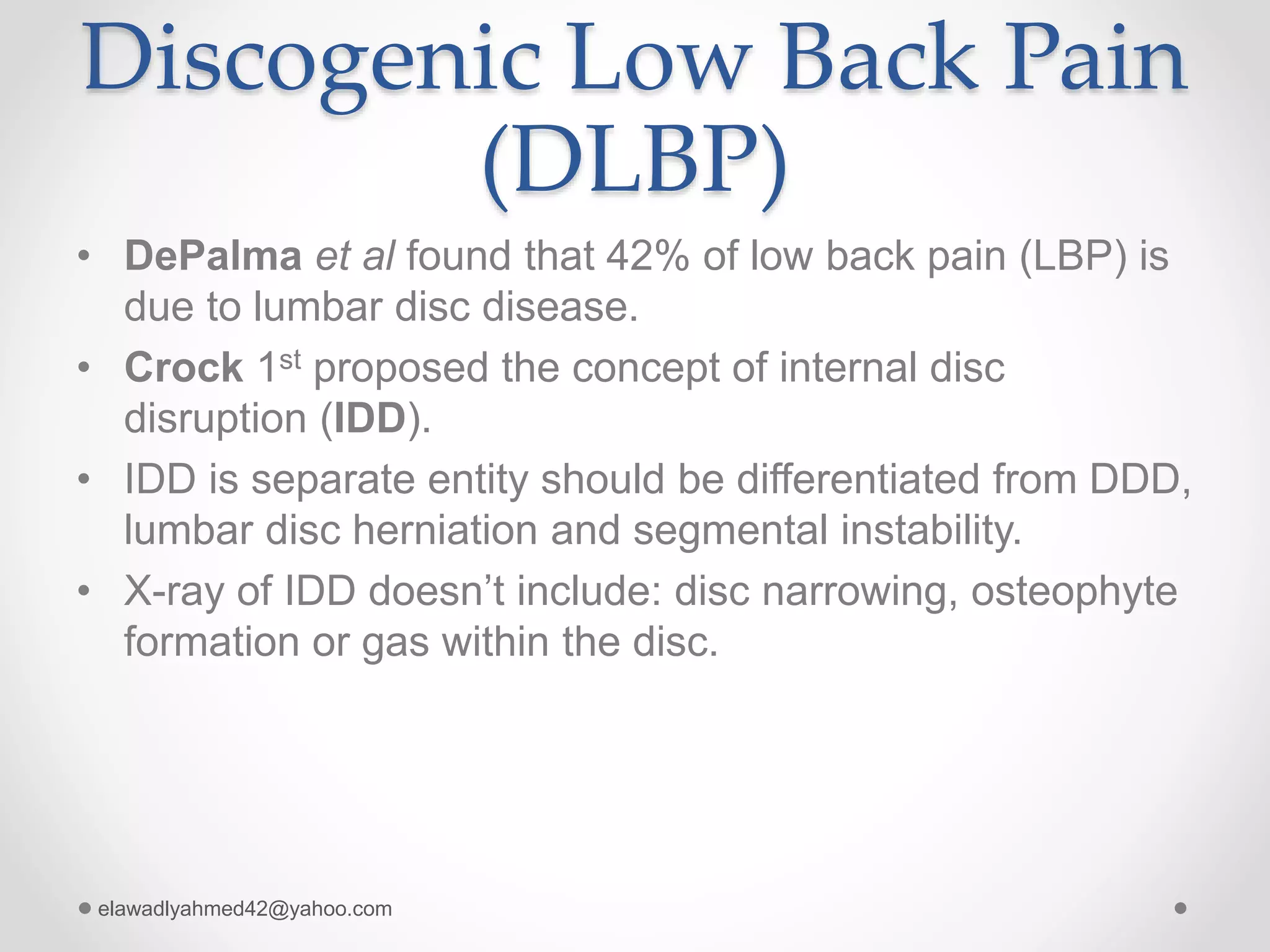 Discogenic low back pain | PPTX
