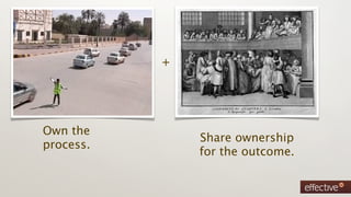+




Own the
               Share ownership
process.
               for the outcome.
 