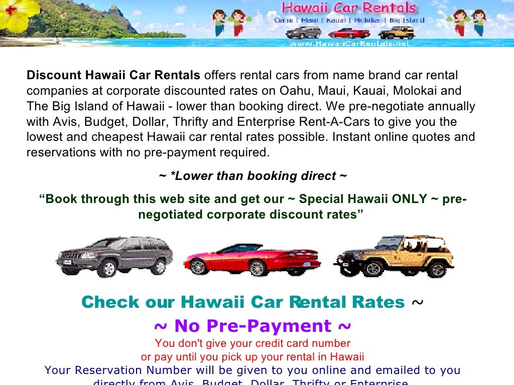 Discount Hawaii Car Rentals