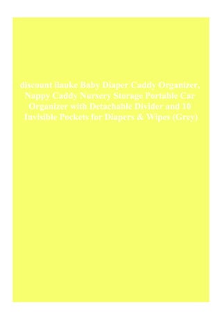 discount ilauke Baby Diaper Caddy Organizer,
Nappy Caddy Nursery Storage Portable Car
Organizer with Detachable Divider an...