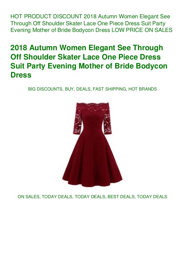 Discount 18 Autumn Women Elegant See Through Off Shoulder Skater La