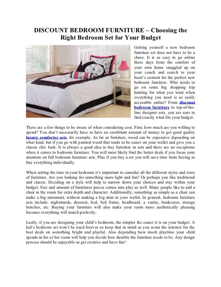 Discount Bedroom Furniture Choosing The Right Bedroom Set