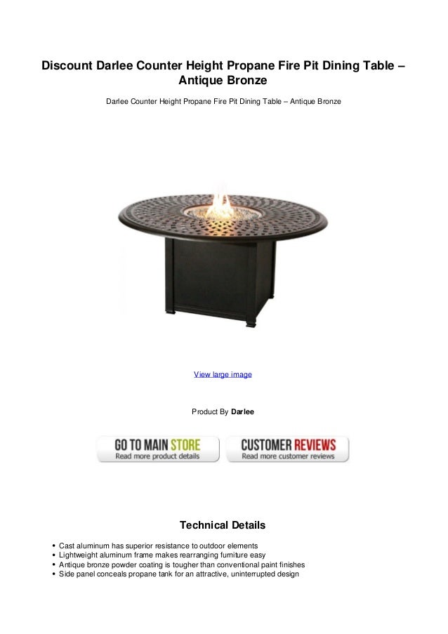 Discount Darlee Counter Height Propane Fire Pit Dining Table Antiqu