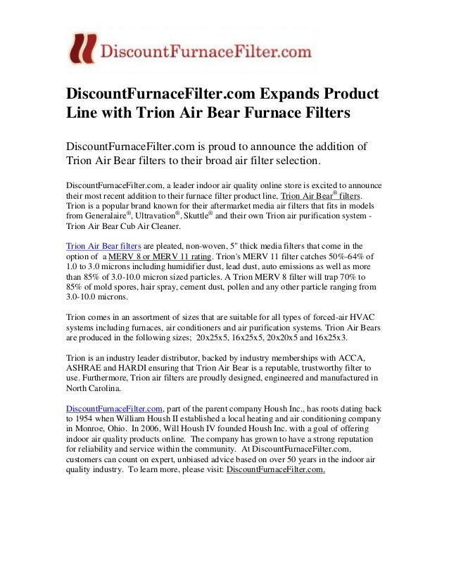 Discount expands product line with trion air bear