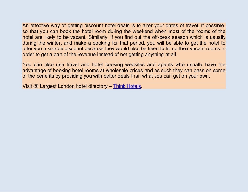 Discount hotel deals