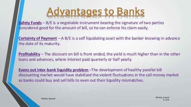 Monday, August
8, 2016
Baibhav Agrawal
Discounting agencies will do the appraisal of the customer.
Credit limit will fix u...