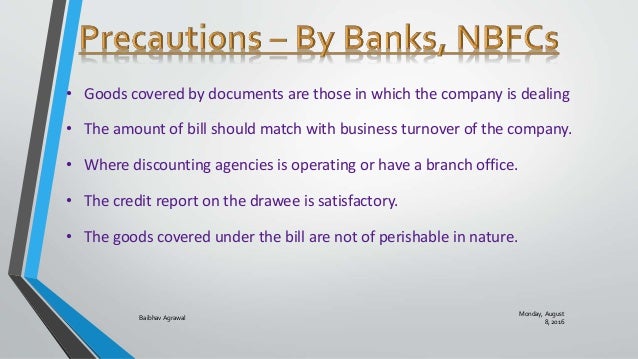 Discounting of Bills of Exchange