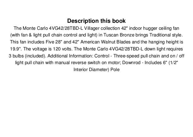 Discount Monte Carlo 4vg42 28tbd L Villager Flush Mount Ceiling Fa