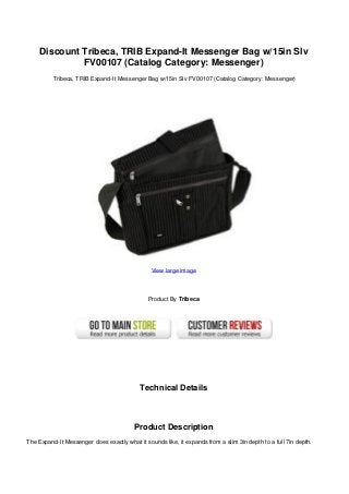 Discount tribeca trib expand it messenger bag w15in slv fv00107 catalog category messenger