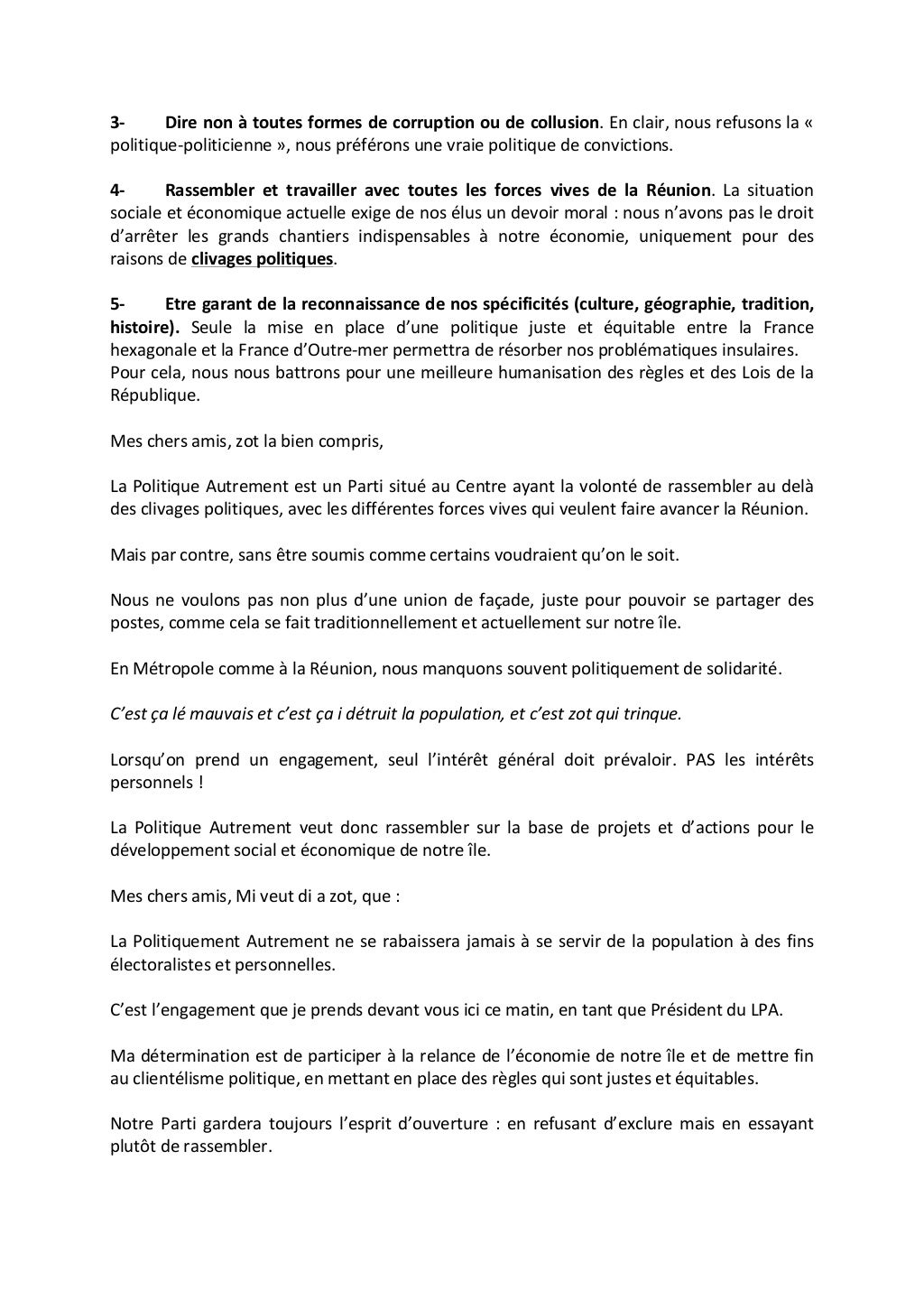 Discours de Thierry Robert Assemblée Générale de la Politique Autrement