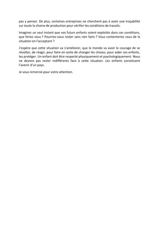 Discours Bouleau Gregoire Travail Des Enfants Dans Le Monde
