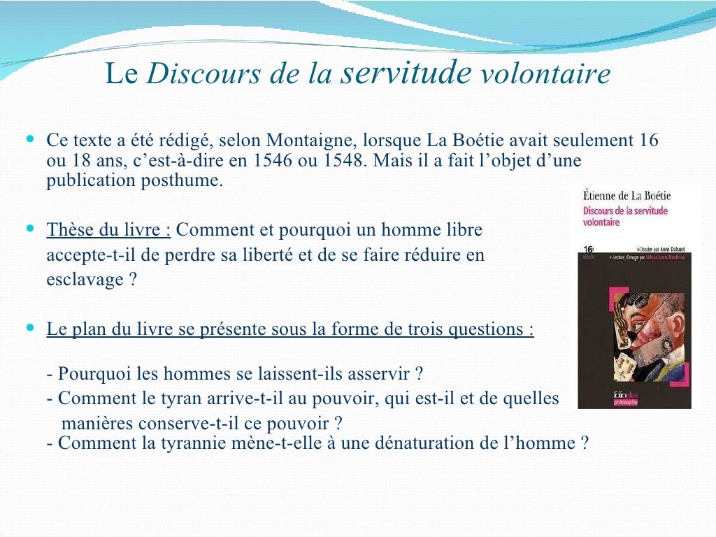 Analyse Linéaire Discours De La Servitude Volontaire