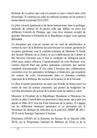 Discours de presentation du plan de la reforme de la justice