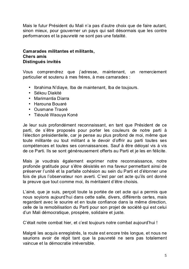 Discours d'investiture de Dioncounda traore  Election Présidentielle…