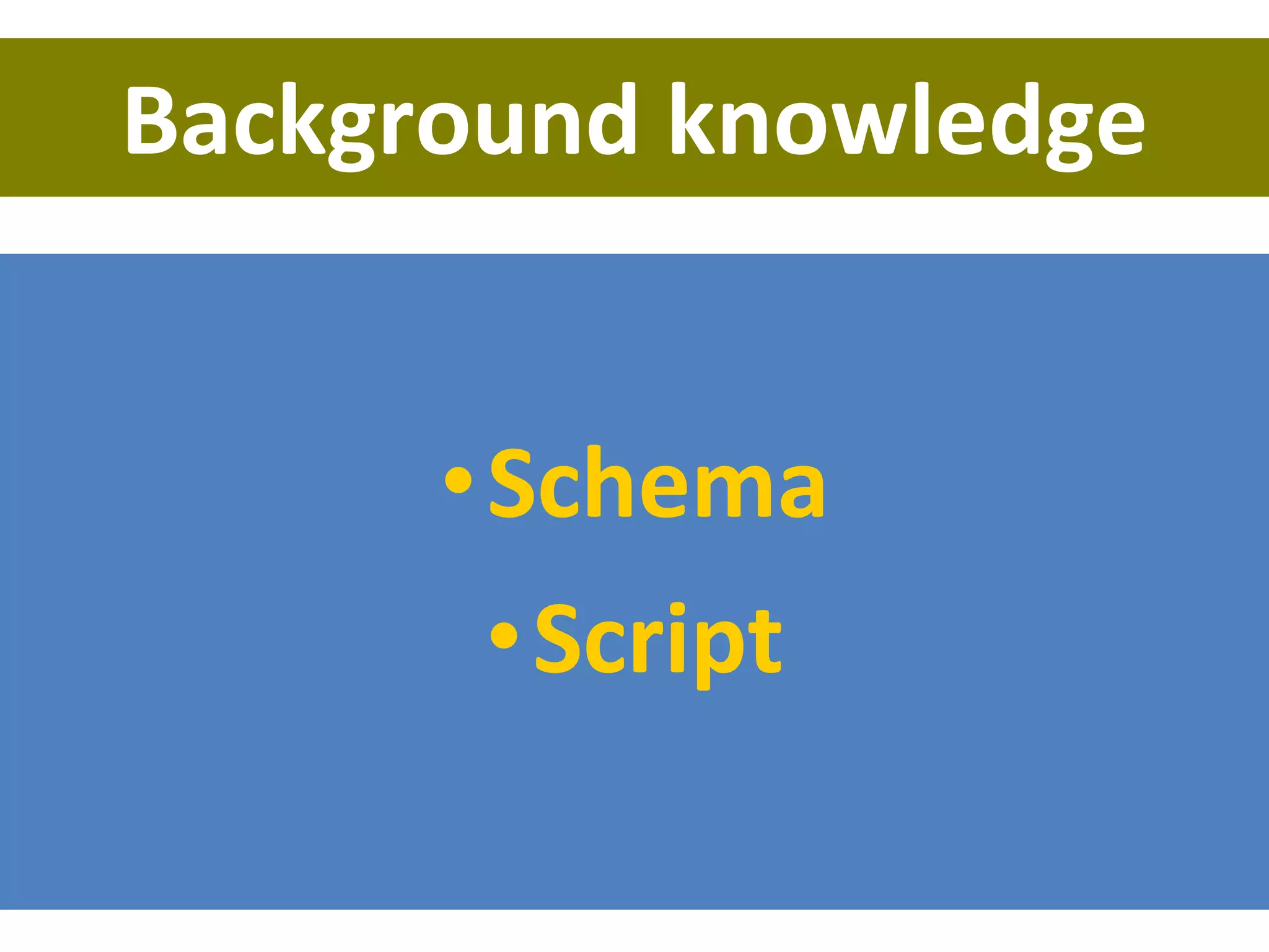 Background knowledge Schema Script 