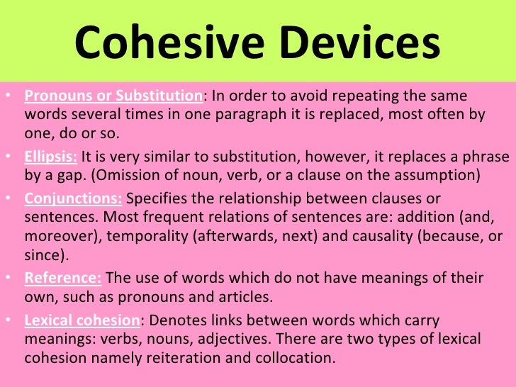 write a speech using cohesive devices