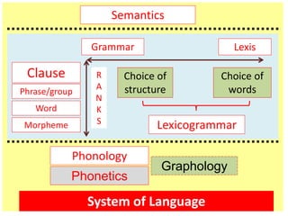 Lexicogrammar Example Discourse - Cohesion within Systemic Functional Grammar | PDF