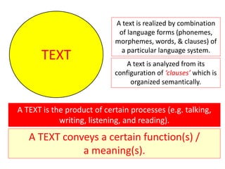 Discourse - Cohesion within Systemic Functional Grammar | PDF