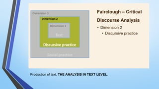 Production of text, THE ANALYSIS IN TEXT LEVEL.
 