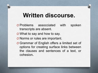 Discourse Analysis Transcript Discourse analysis for language teacher. | PPTX