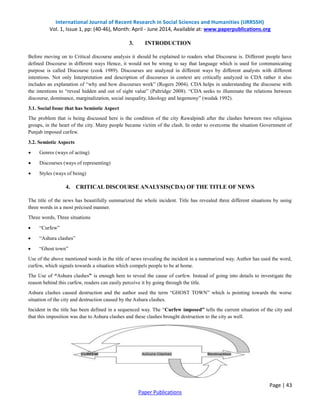 Discourse Analysis of News from DAWN (Pakistani) Newspaper | PDF