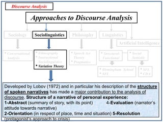 Discourse analysis (Schmitt's book chapter 4)