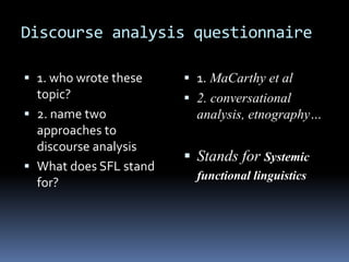 Discourse analysis | PPTX